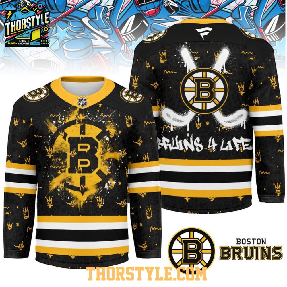 Boston Bruins Graffiti For Life 2025 Personalized Hockey Jersey