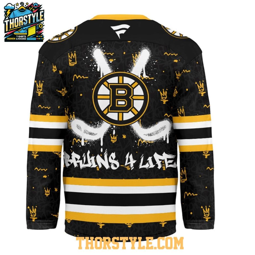 Boston Bruins Graffiti For Life 2025 Personalized Hockey Jersey