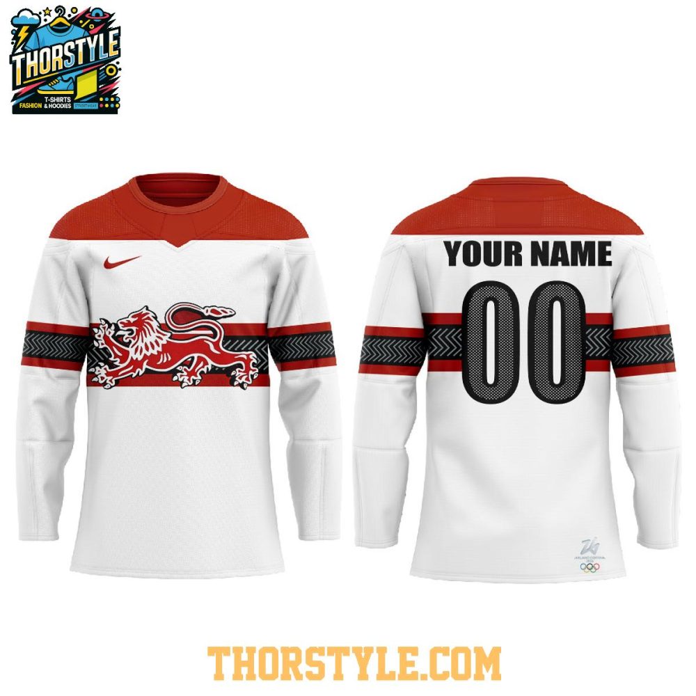 Denmark Team 2026 Olympic Celebrate Personalized Hockey Jersey White