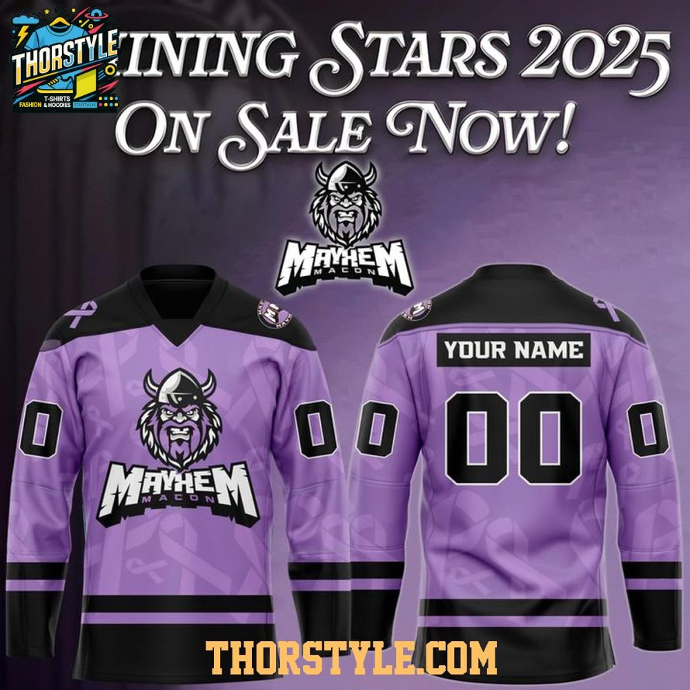 Macon Mayhem Cancer Night 2026 Personalized Hockey Jersey