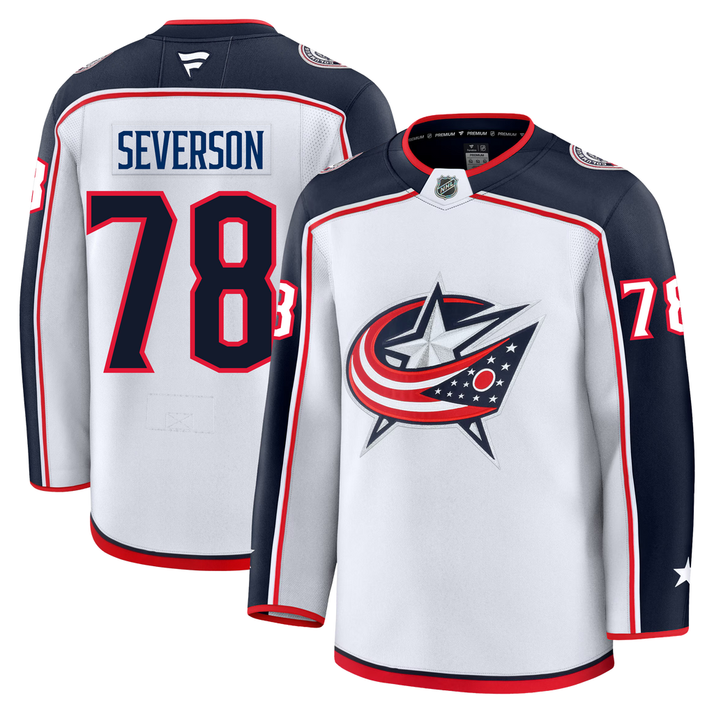Damon Severson Columbus Blue Jackets Fanatics Premium Away Jersey