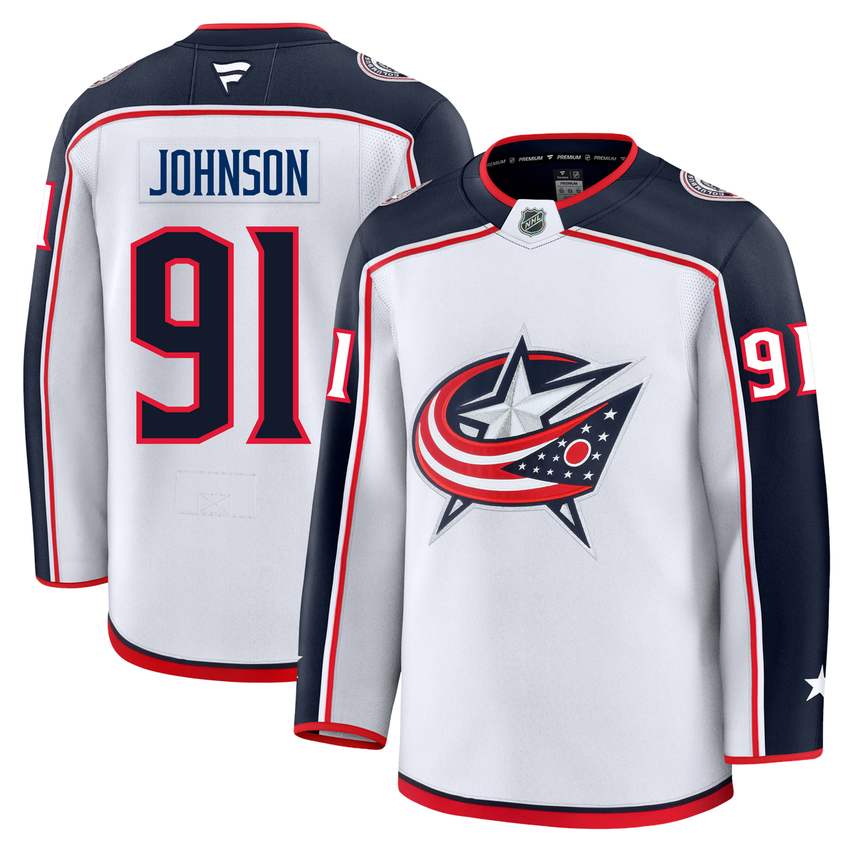 Kent Johnson Columbus Blue Jackets Fanatics Premium Away Jersey