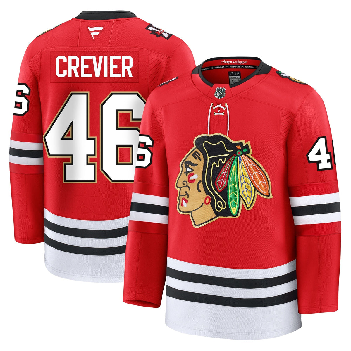 Louis Crevier Chicago Blackhawks Fanatics Centennial Premium Jersey