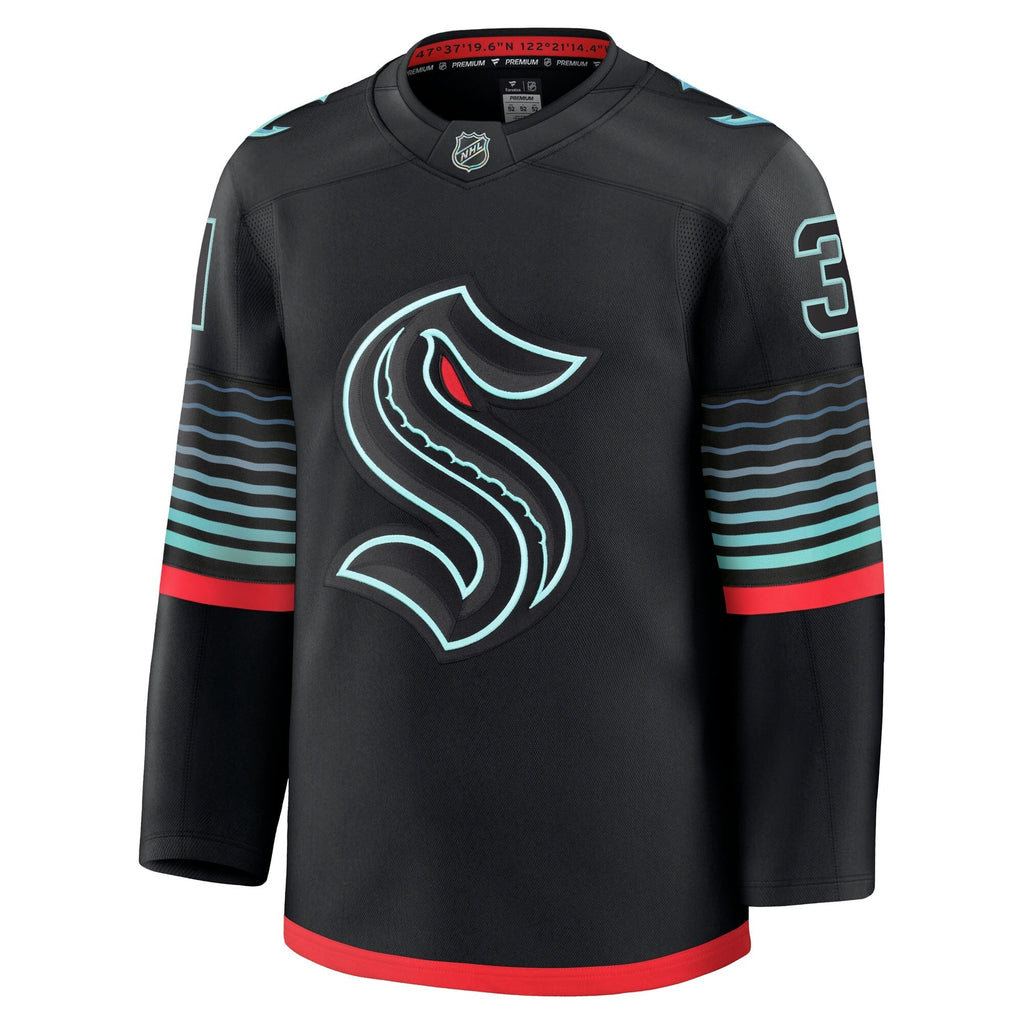 Philipp Grubauer Seattle Kraken Fanatics Alternate Premium Jersey